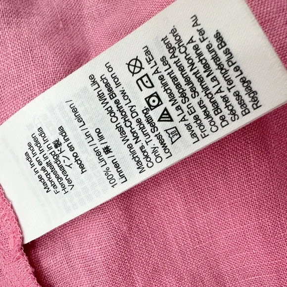 SOLD* Madewell Irene 100% Linen Cross Back Sleeveless Crop Top Pink - Picture 9 of 9